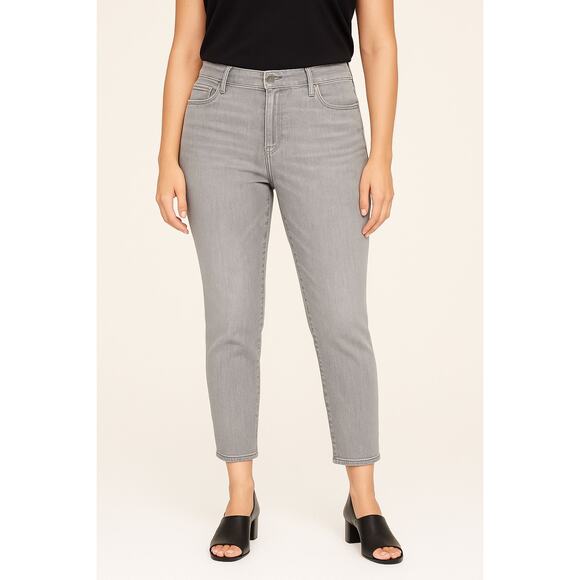 Eileen Fisher Denim - EILEEN FISHER light gray stretch slim jeans size 14